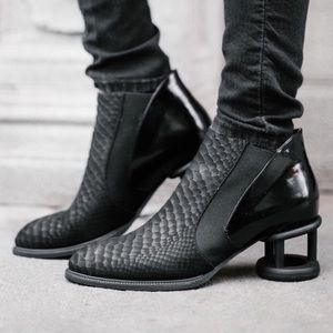 Jeffrey Campbell structured heel bootie